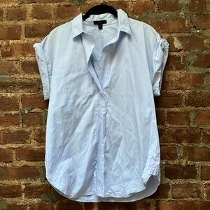JCrew Sky Blue Popover Top Sz 6